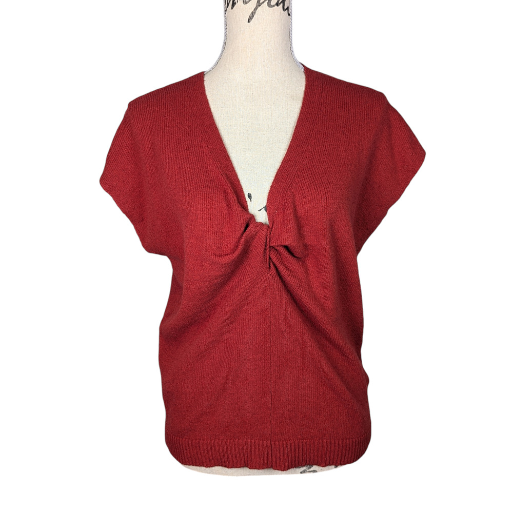 Joie Alenah Knotted Sweater in Rum Red – Size Large (NWT)